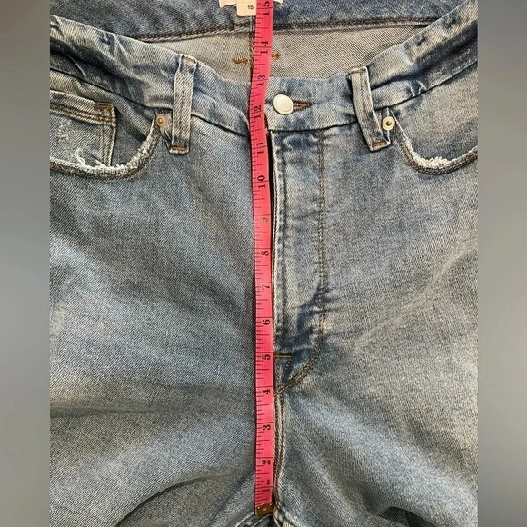 Good American Good Skate Wide Leg Jean Size 15 medium wash light distressing - Picture 10 of 10